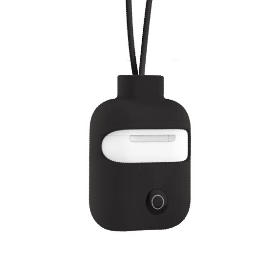 Carcasa din silicon pentru gat pentru Apple Airpods si Apple Airpods 2 cu carcasa pentru incarcare fara fir, SwitchEasy ColorBuddy AirPods, negru